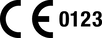 Symbol for compliance with the provisions of the applicable EU Legislation. Notified body 0123. Symbol for compliance with the provisions of the applicable EU Legislation. Notified body 0123.